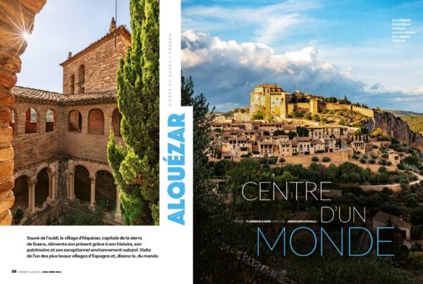 Publication reportage Alquezar Pyrénées Magazine, photos de Jonathan Cathala texte Florence Garès